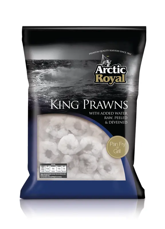 ARCTIC ROYAL 90/110 COOKED & PEELED DEVEINED KING PRAWNS 5X2KG (1.8KG NET) BAP 4