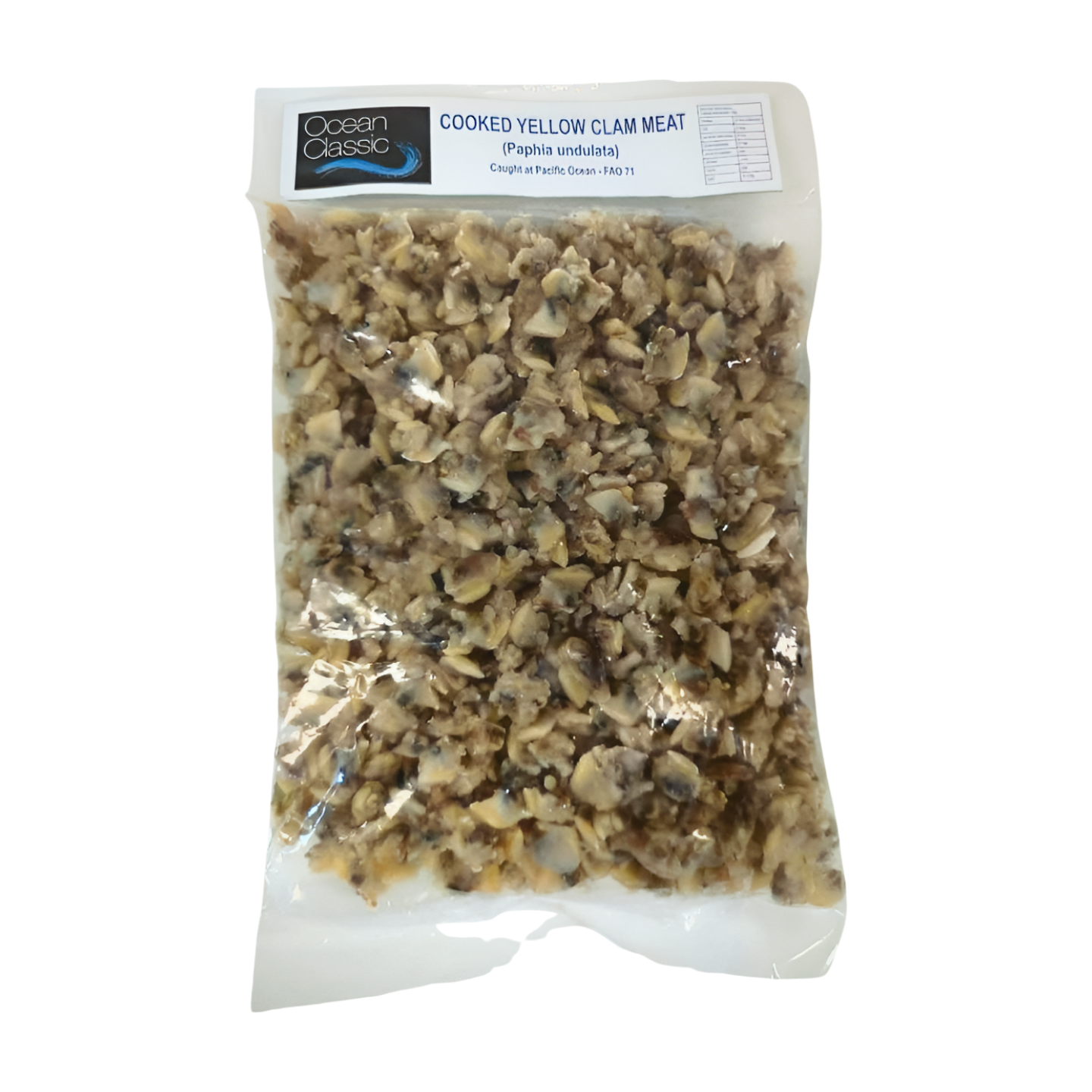 OCEAN CLASSIC COOKED YELLOW CLAM MEAT 10X1KG (900G NET)