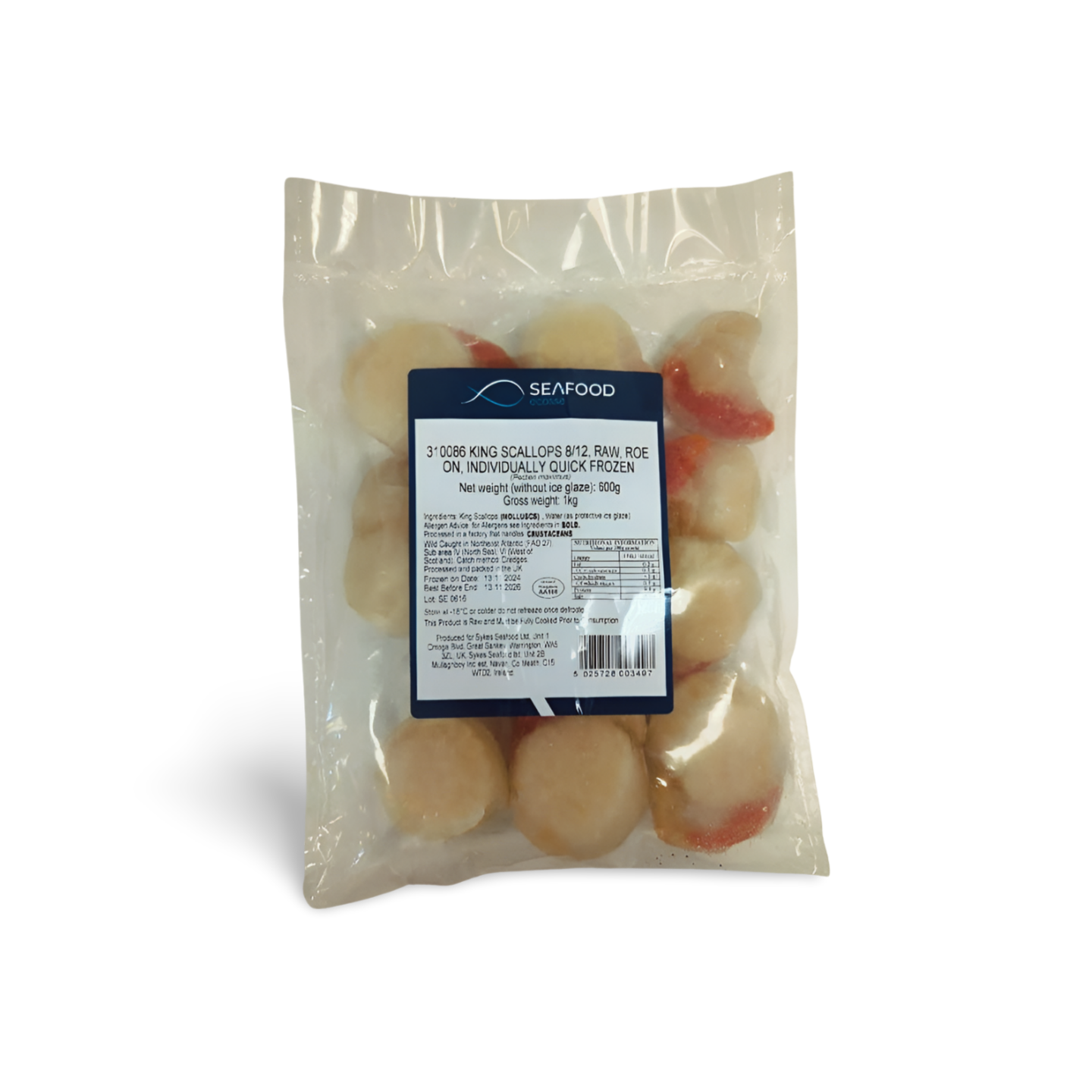 KING/ROE ON SCALLOPS 8/12 10X1KG