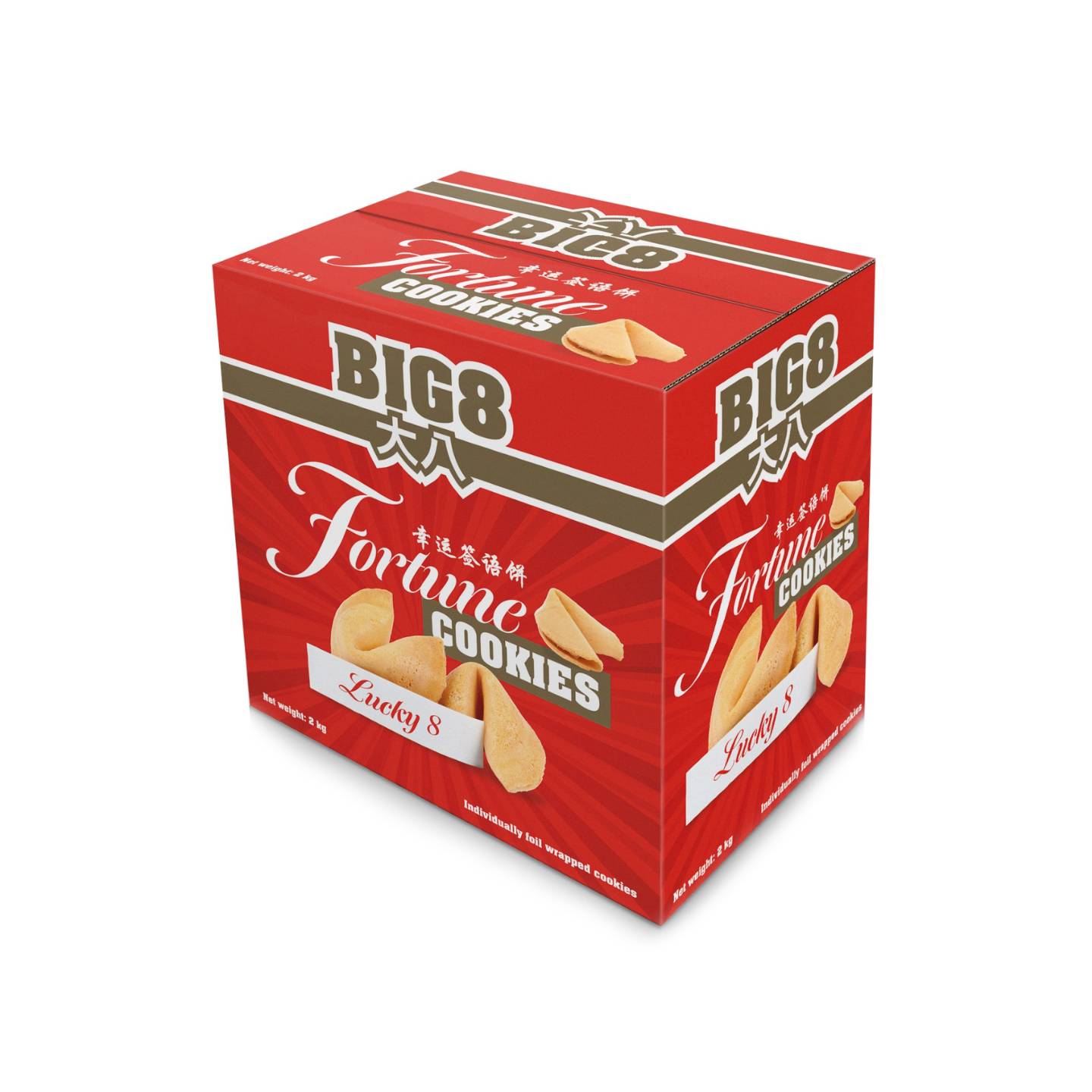 BIG 8 FORTUNE COOKIES 2KG