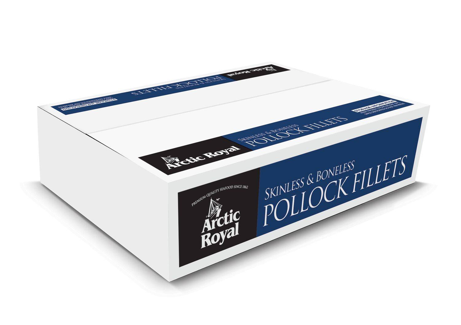 ARCTIC ROYAL SKINLESS BONELESS POLLOCK FILLET 110-140G X30 MSC