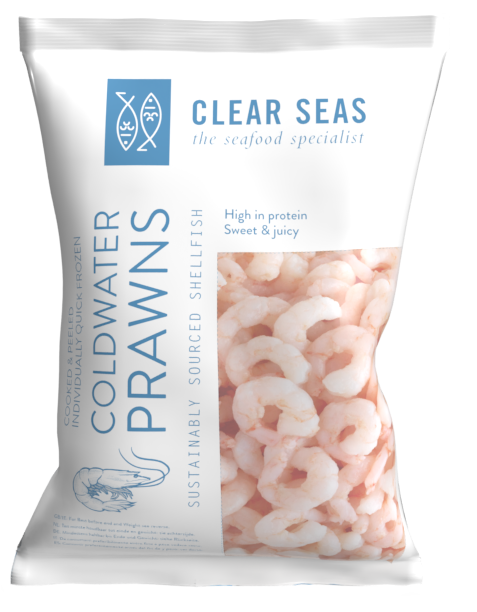 CLEAR SEAS 125/175 COLD WATER PRAWN 4X2.5KG (1.525KG NET)