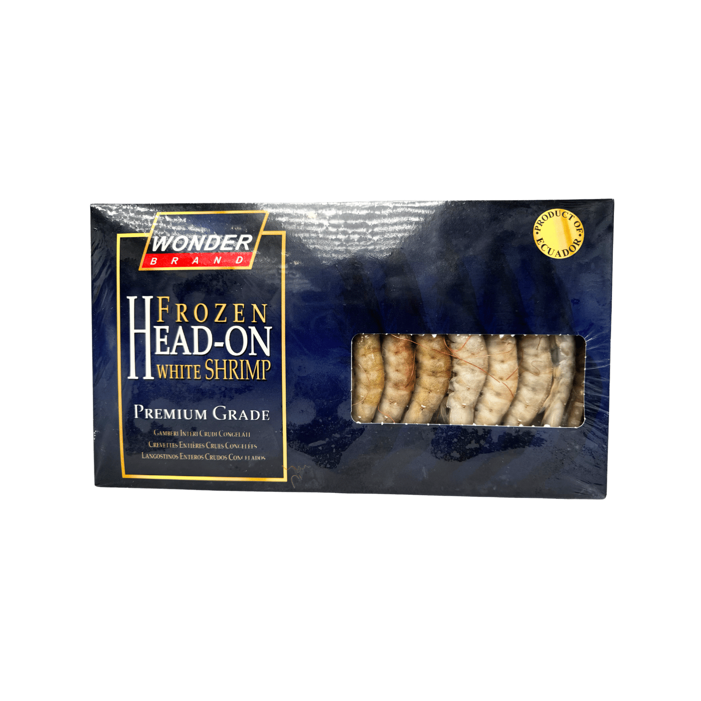 WONDER 50/60 RAW HEAD-ON SHELL-ON VANNAMEI  IQF 10X1KG
