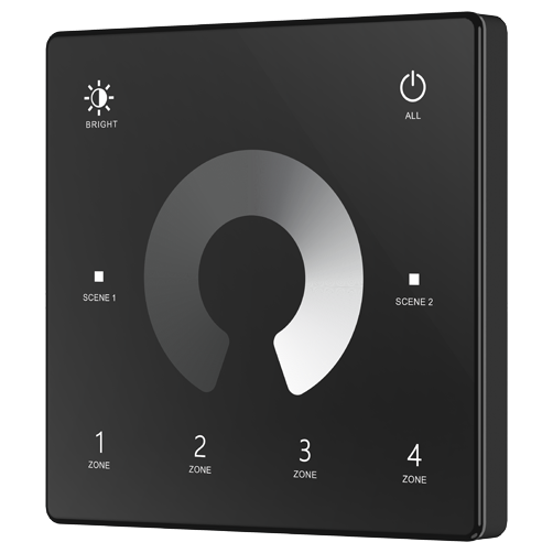 Battery Wall Switch Single Colour 4 Zones Black