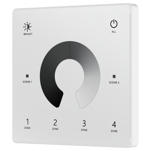 Battery Wall Switch Single Colour 4 Zones White