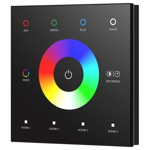 12-24V Wall Switch RGBW 1 Zone Black