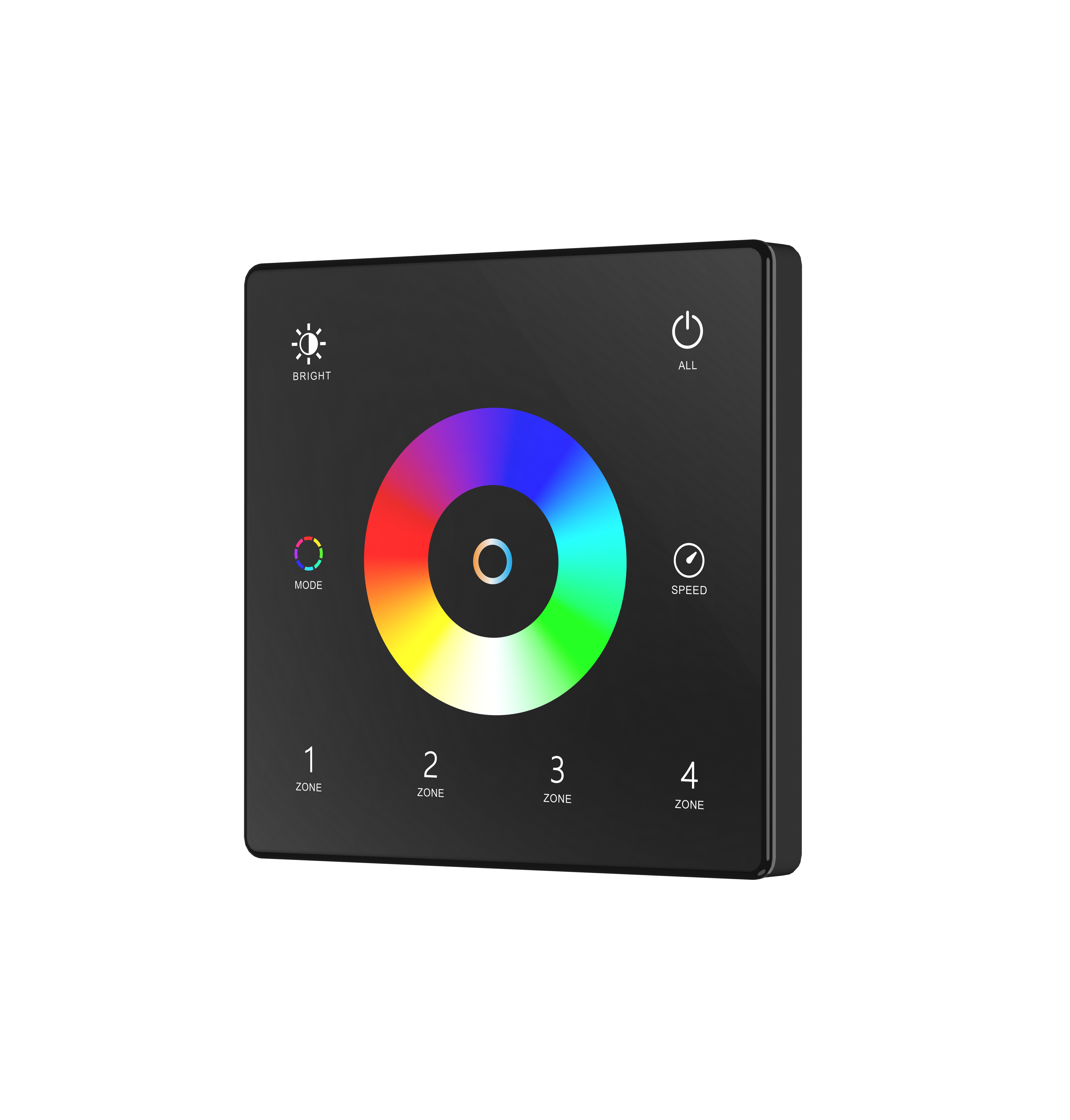 Battery Wall Switch RGB RGBW 4 Zones Black
