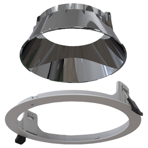 Comfort EVO Polished Chrome Reflector and White Trim image