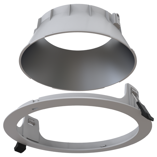 Comfort EVO Satin Chrome Reflector and White Trim image