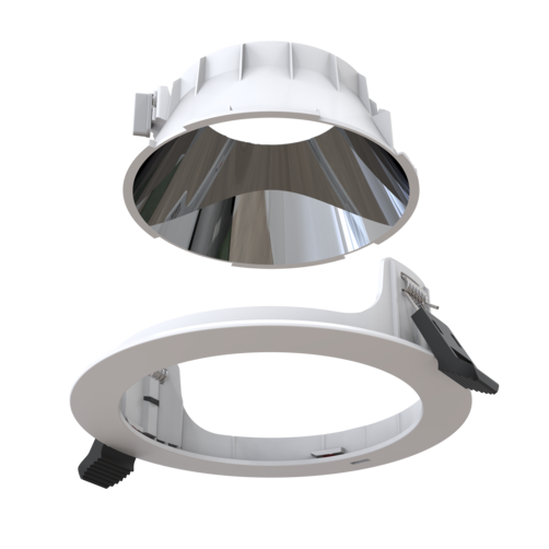 Comfort EVO 0 Polished Chrome Reflector and White Trim image