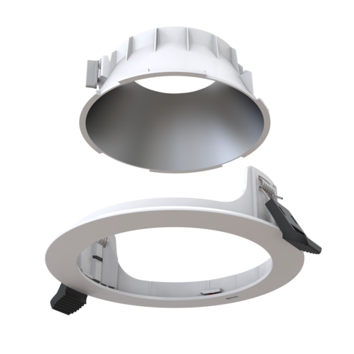 Comfort EVO 0 Satin Chrome Reflector and White Trim image