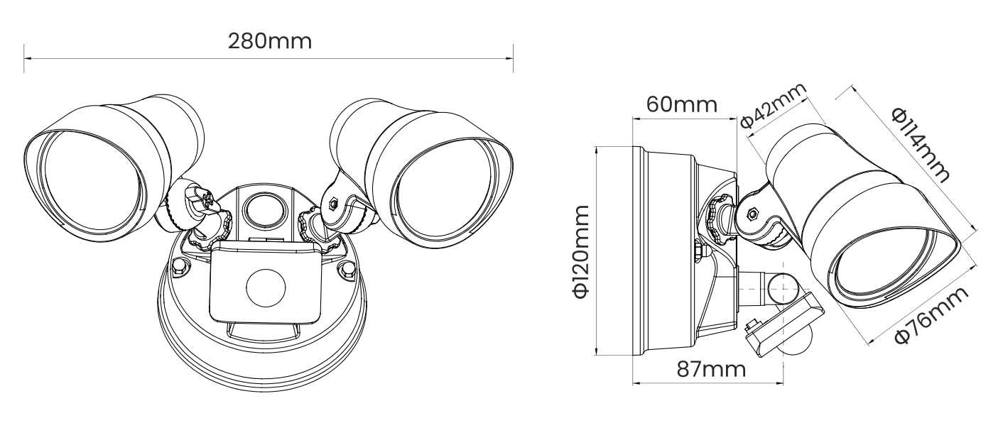 Zeker Floodlight Black PIR image
